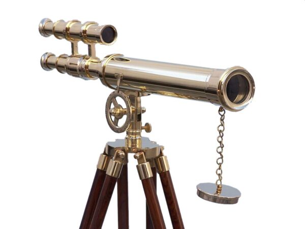 Chrome Brass Nautical Telescope With Tripod-Decoration