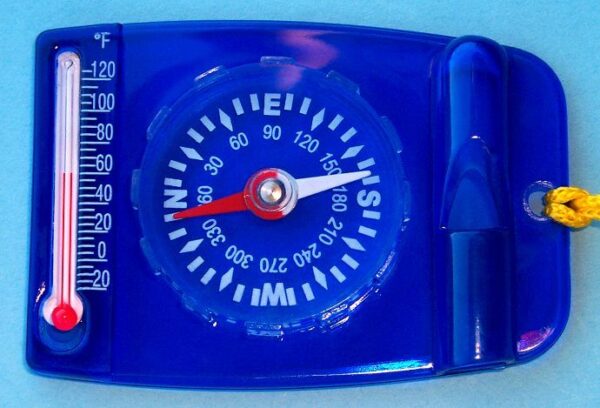 Camping Compass with Whistle & Thermometer