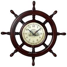 Ship's Steering Wheel With Clock-Decoration