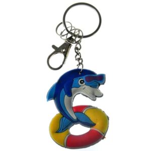 Rubber Dolphin Keychain